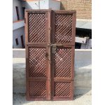 Antique Hand Forged Rustic Red Painted Iron Metal Indian House Main Door Gate