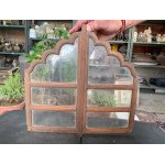 Antique Wooden Handcrafted Arch Shaped Indian Glass Window Frame Wall Window