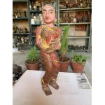 ntique Handcrafted Wooden Maharashtrian Woman Standing Figurine Statue 13.5″