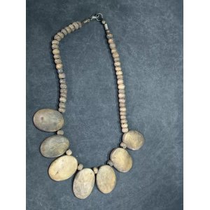 1920’s Old Vintage Hand Carved Original B.o.n. Disk Beads Beaded Necklace