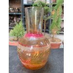 1960s Vintage Hand-painted Flower Pattern Decorative Glass Made Flower Vase Pot