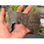 18th C Old Indian Antique Iron Hand Forged Axe Head Carving Hunting Axe Blade