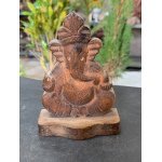 18’s Antique Old Handcrafted Lord Ganesha Wooden Worship Idol Figurine Statue 4″