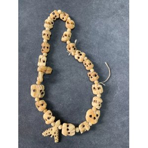 Antique Old Detail Hand Carving Skull Design Nagaland Nepal Tribal Necklace
