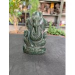 1870’s Rare Antique Hand Carved Green Stone Hindu God Ganesha Figurine Statue