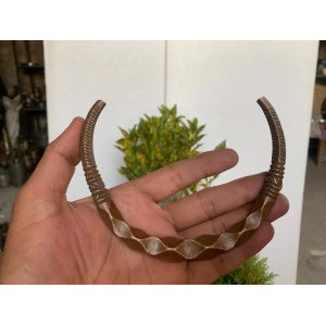 Antique Hand Forged Bronze Rajasthani Tribal Traditional Neck Torque Jewelry