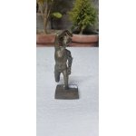 Antique Hand Crafted Brass Medieval Man Running Figurine Decorative Small Statue