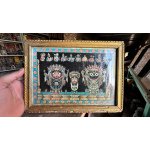 Antique Old Collectible Framed Rare Hindu God Shree Jagannath Pattachitra Print