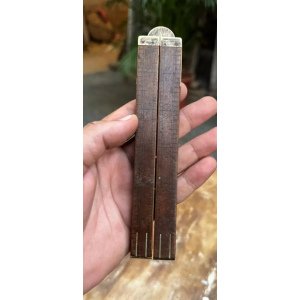 Old Vintage Wooden Brass Fitted Balance Scale Pocket 23 Lb Folding Balance Scale