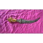 Antique Rare Indian Hand Carving Blade Iron Fine Shape Dagger Katar Safety Knife