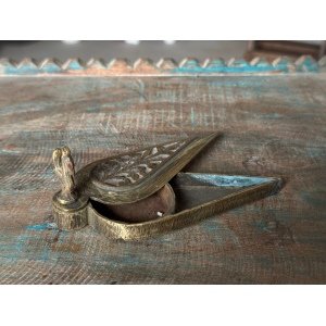 Antique Old Collectible Hand Carved Brass Peacock Shaped Sindoor Tikka Box