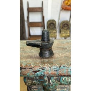 Antique Old Collectible Hand Carved Black Stone Decorative Shiva Ling Statue 3″