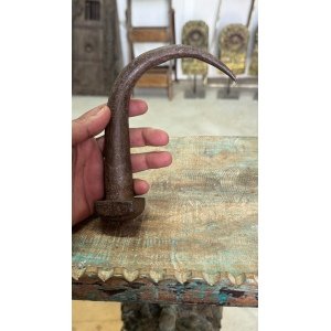 Antique Old Collectible Hand Crafted Rustic Iron Blacksmith Nautical Hook Tool