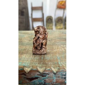 Vintage Rare Collectible Hand Carved Clay Hindu Lord Shri Hanuman Small Statue