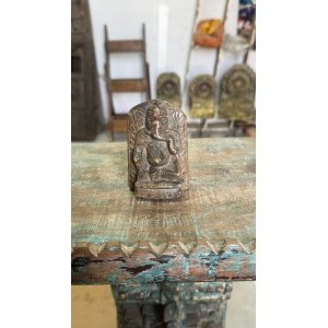 Antique Old Collectible Hand Carved Stone Hindu Worship Idol God Ganesha Statue